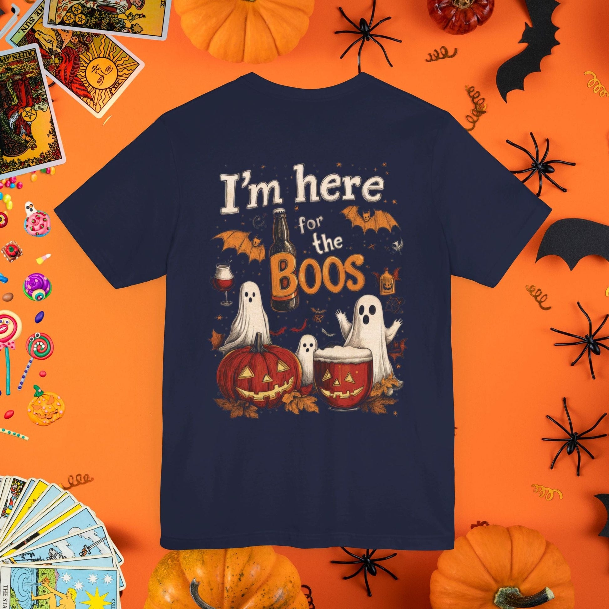 T-Shirt Navy / S I'm Here for the Boos - Halloween Party T-Shirt - Halloween Limited Edition