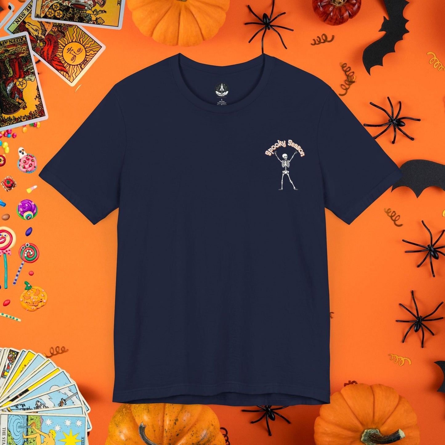 T-Shirt Navy / S Spooky Season Skeleton T-Shirt