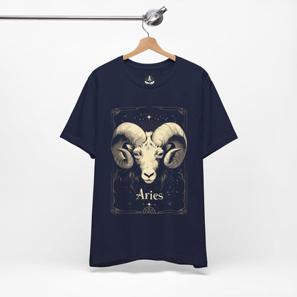 T-Shirt Navy / S The Bold Beginning: Aries Tarot Card T-Shirt