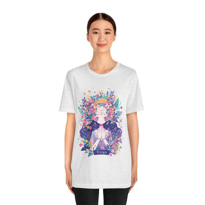 T-Shirt Neon Blossom Virgo TShirt: Luminous Purity