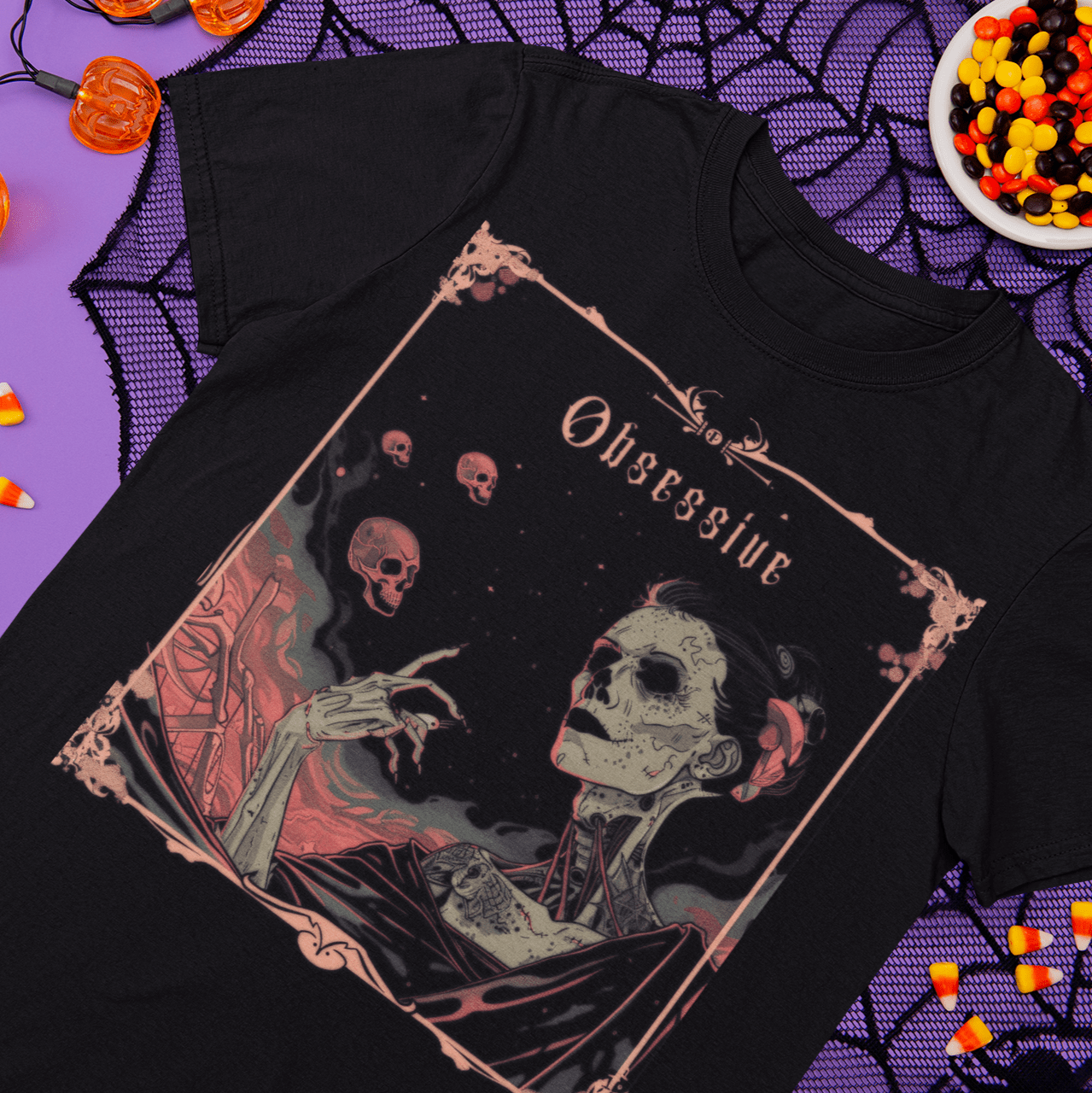 T-Shirt Obsessive Gothic Tarot T-Shirt  - Halloween Limited Edition