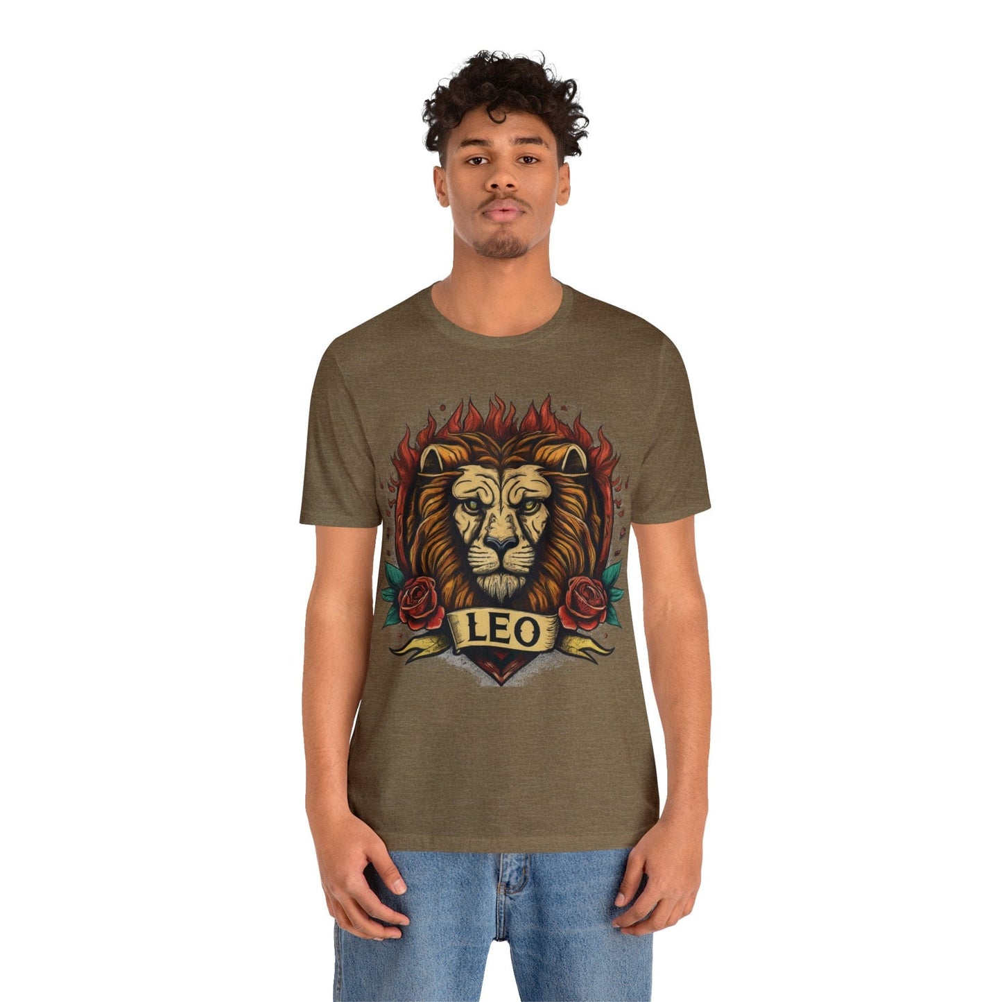 T-Shirt Old School Leo Heart Tattoo T-Shirt