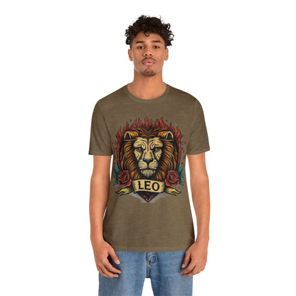 T-Shirt Old School Leo Heart Tattoo T-Shirt