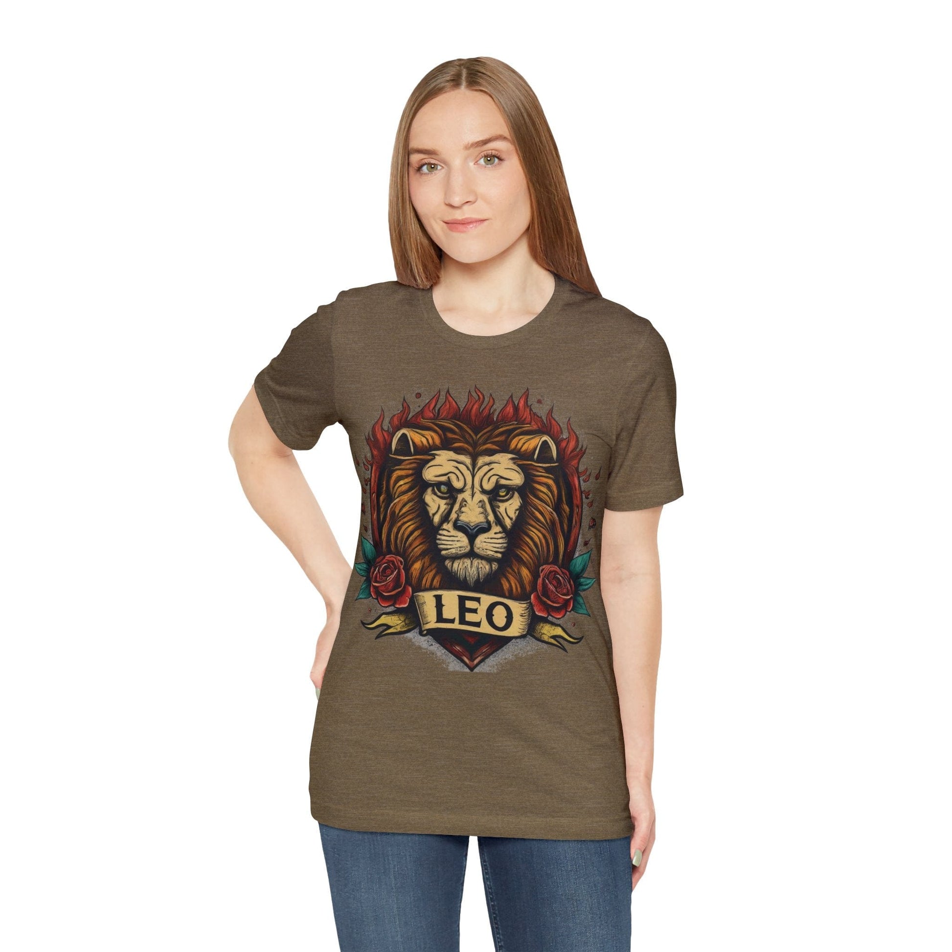 T-Shirt Old School Leo Heart Tattoo T-Shirt