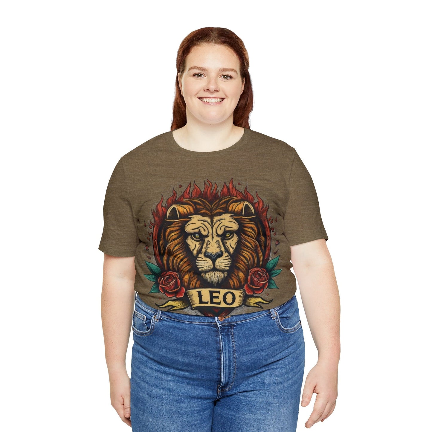 T-Shirt Old School Leo Heart Tattoo T-Shirt