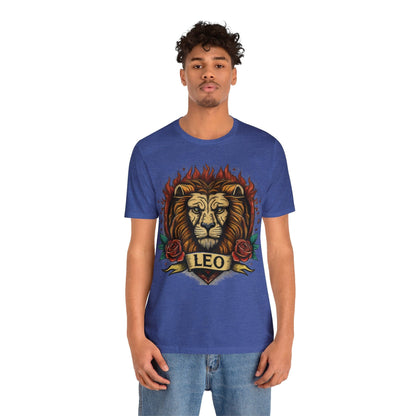 T-Shirt Old School Leo Heart Tattoo T-Shirt