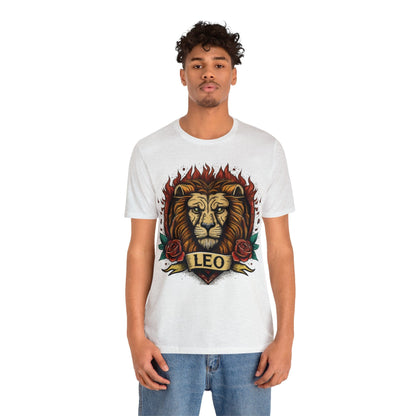 T-Shirt Old School Leo Heart Tattoo T-Shirt