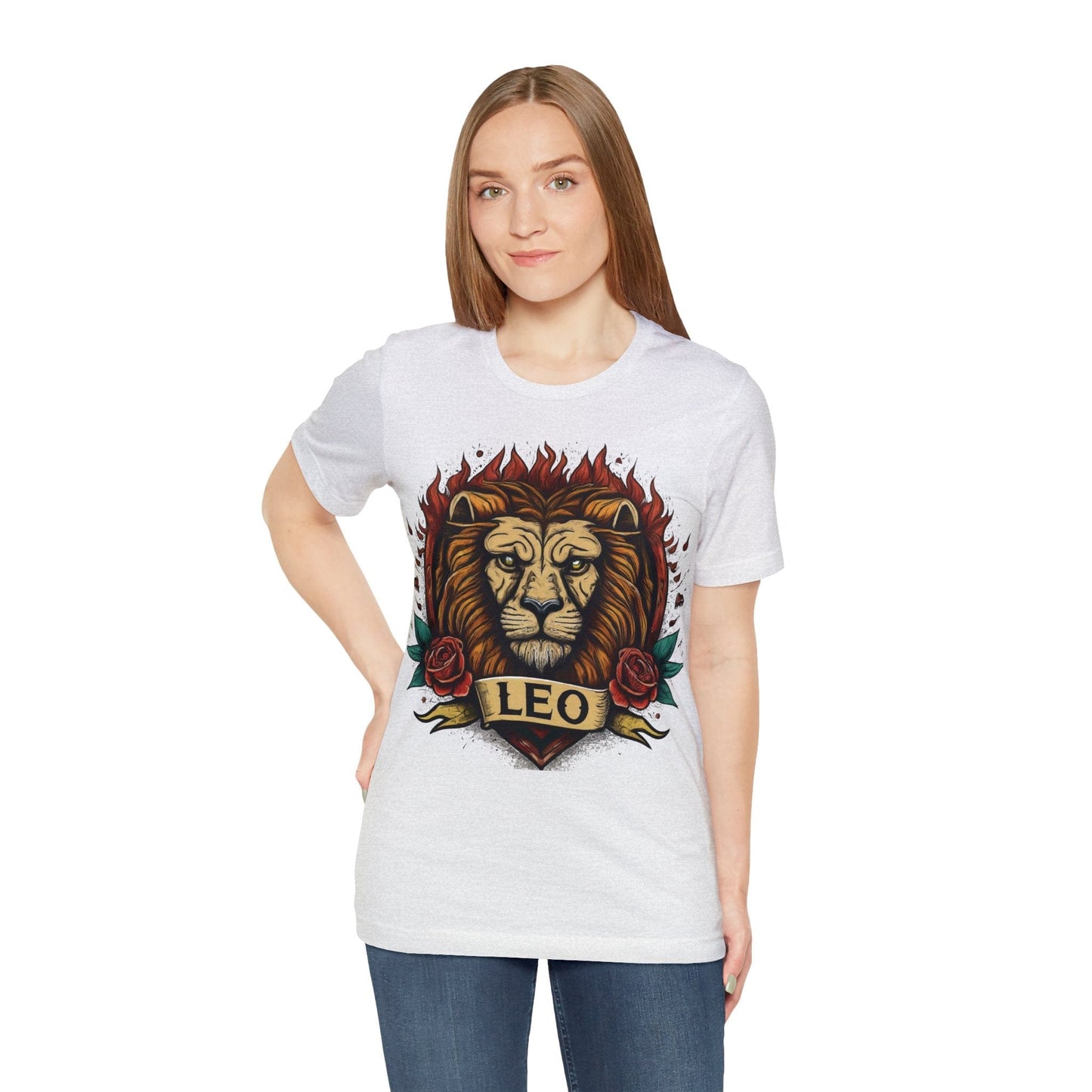 T-Shirt Old School Leo Heart Tattoo T-Shirt