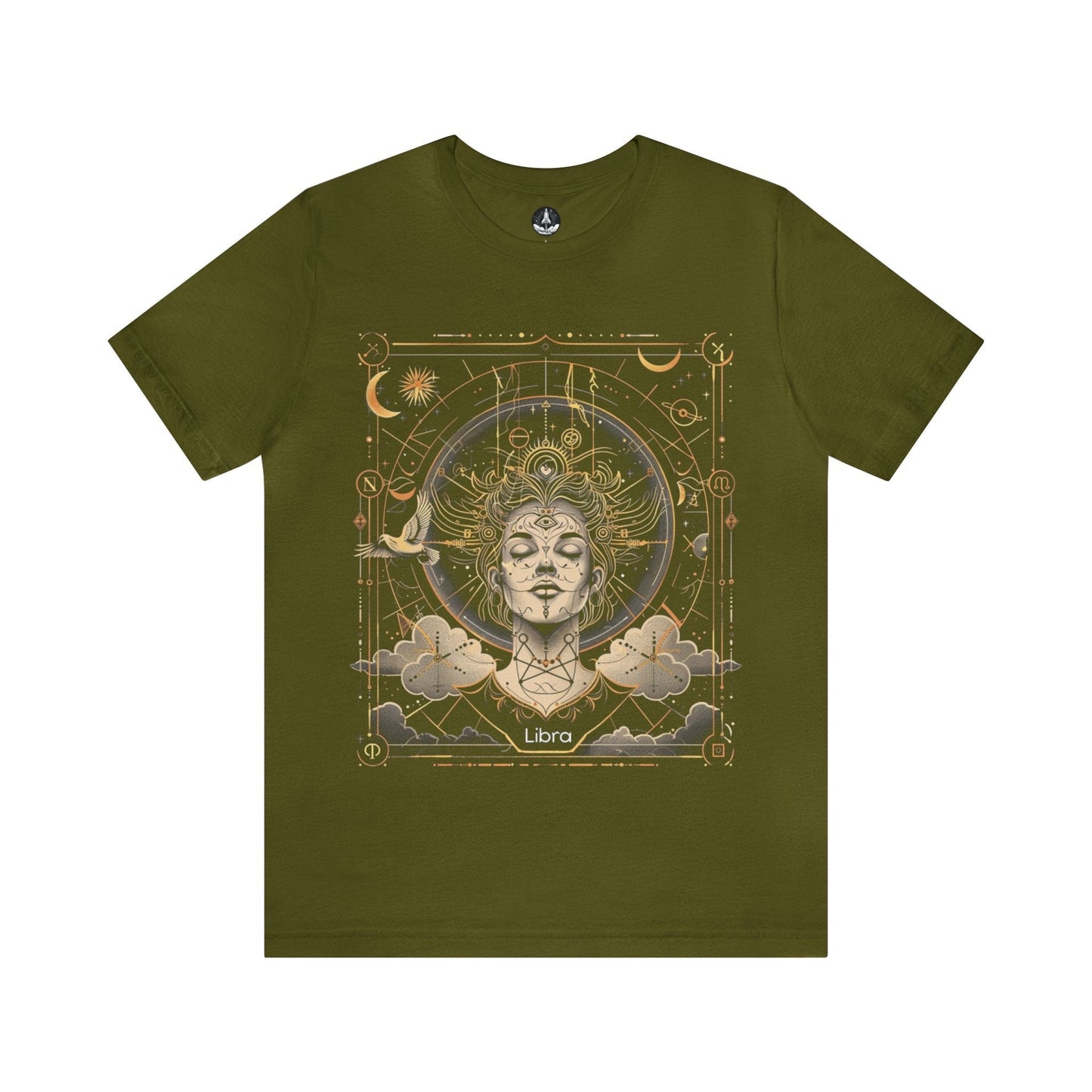 T-Shirt Olive / S Celestial Balance Libra Mystique TShirt: Cosmic Justice Meets Style