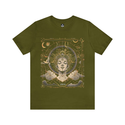 T-Shirt Olive / S Celestial Balance Libra Mystique TShirt: Cosmic Justice Meets Style
