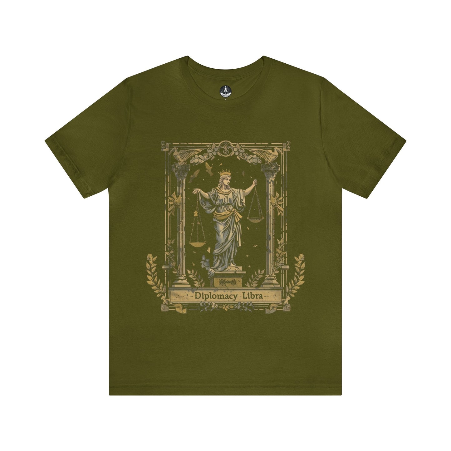 T-Shirt Olive / S Scales of Poise Libra Diplomacy Tee: Elegance in Balance