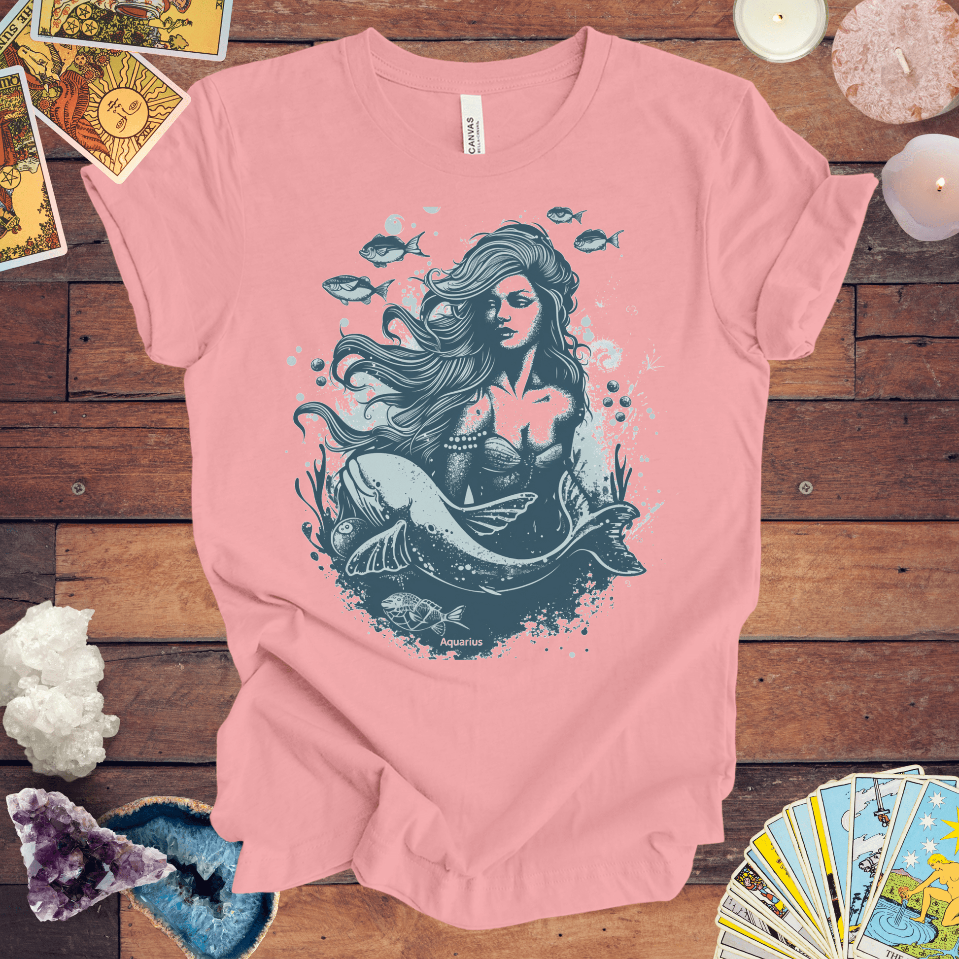 T-Shirt Pink / S Aquarius Siren T-Shirt: Enchanting Depths for the Visionary Spirit