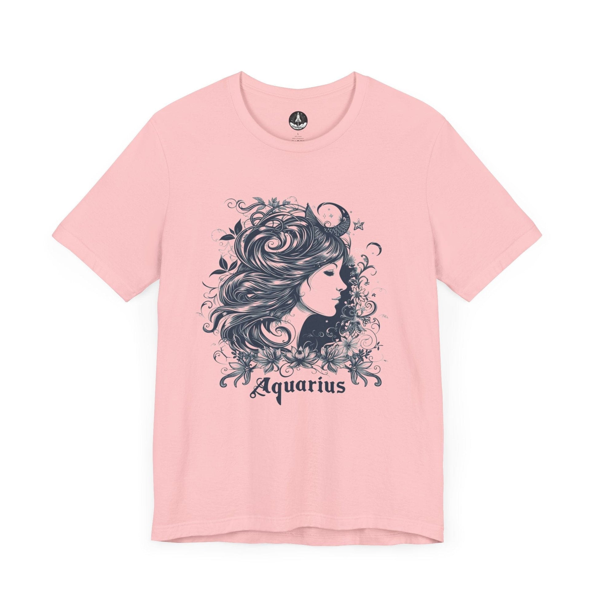 T-Shirt Pink / S Aquarius Windswept Wonder T-Shirt: Celestial Beauty for the Free Spirit