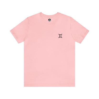 T-Shirt Pink / S Gemini Twin Glyph T-Shirt: Dynamic Style for the Social Butterfly