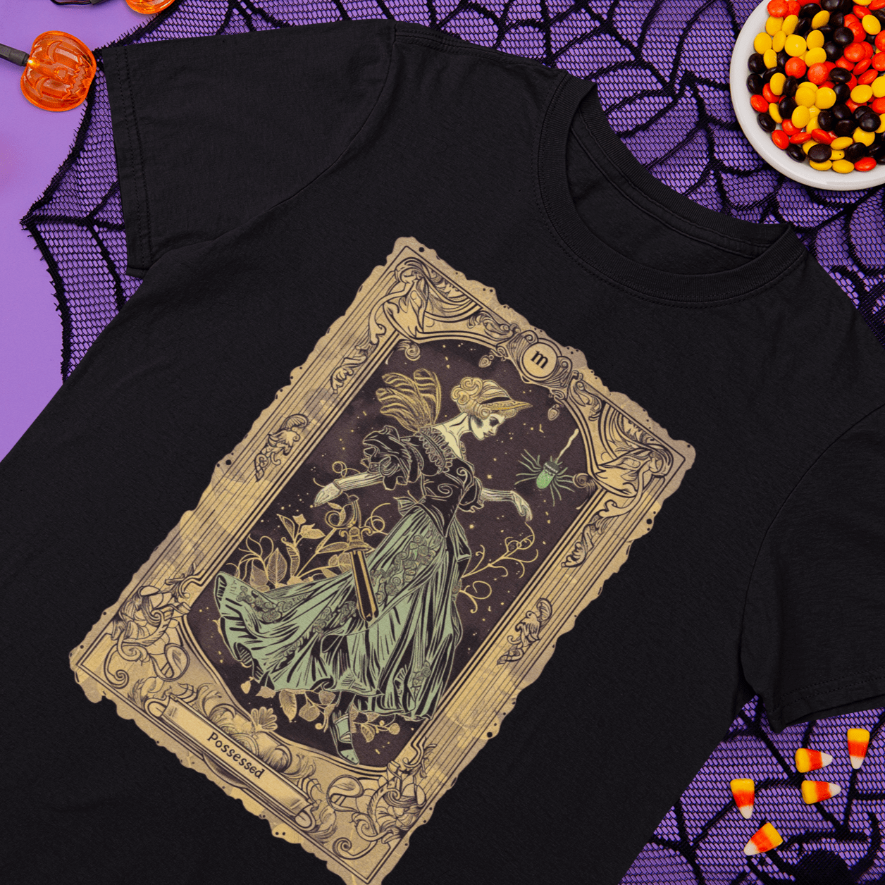 T-Shirt Possessed Maiden Tarot Card T-Shirt - Halloween Limited Edition