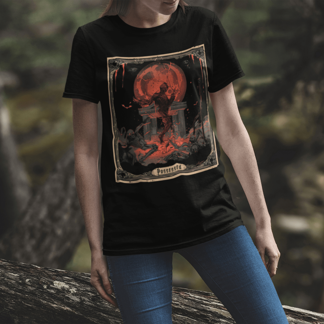 T-Shirt Possessed Tarot Card T-Shirt - Halloween Limited Edition