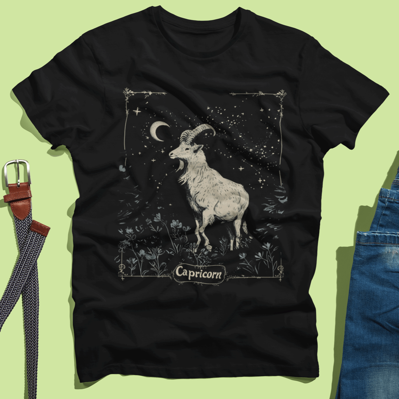 T-Shirt Saturn’s Resolve: Capricorn Tarot Card T-Shirt