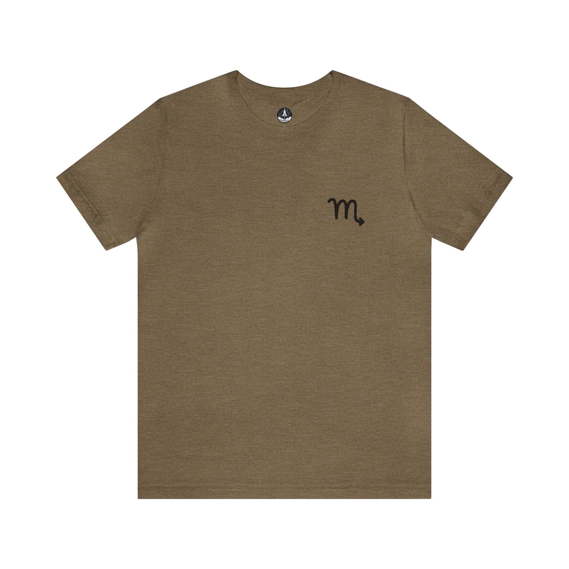 T-Shirt Heather Olive / S Scorpio Zodiac Cipher T-Shirt: Unveil Your Mystery with Elegant Minimalism