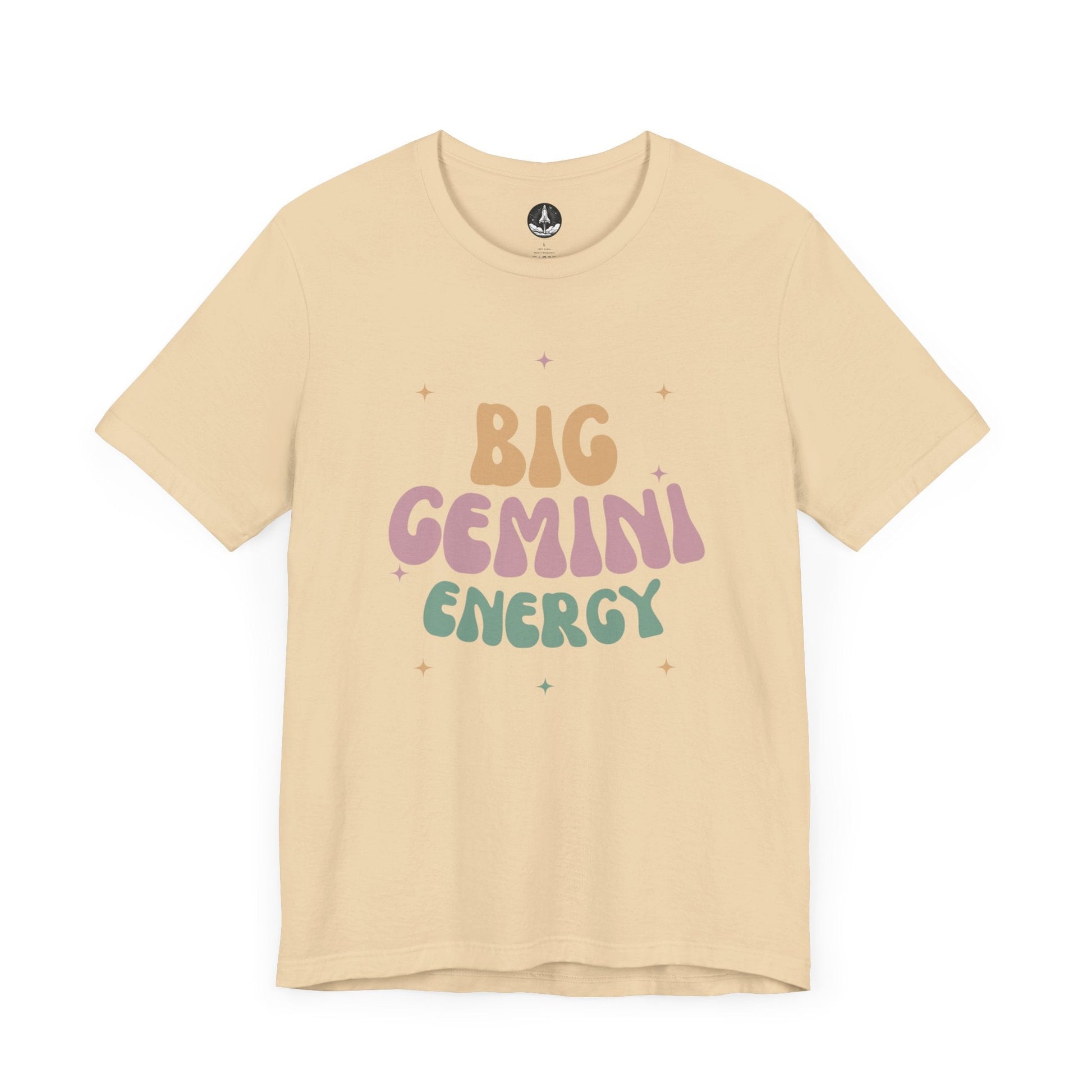 T-Shirt Soft Cream / S Big Gemini Energy T-Shirt: Vibrant Zodiac Apparel for Astrology Lovers