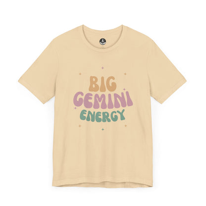 T-Shirt Soft Cream / S Big Gemini Energy T-Shirt: Vibrant Zodiac Apparel for Astrology Lovers