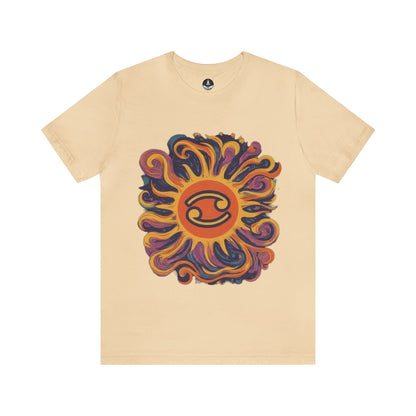 T-Shirt Soft Cream / S Cancer Cosmic Swirl T-Shirt: Embrace the Celestial Tide