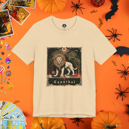 T-Shirt Soft Cream / S Cannibal Leo Halloween Tarot Card T-Shirt - Halloween Limited Edition