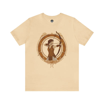 T-Shirt Soft Cream / S Cosmic Archer Sagittarius TShirt: Navigating Life with Zodiac Precision