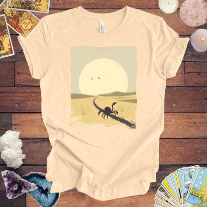 T-Shirt Soft Cream / S Courage in the Shadows: Scorpio Tarot Card TShirt