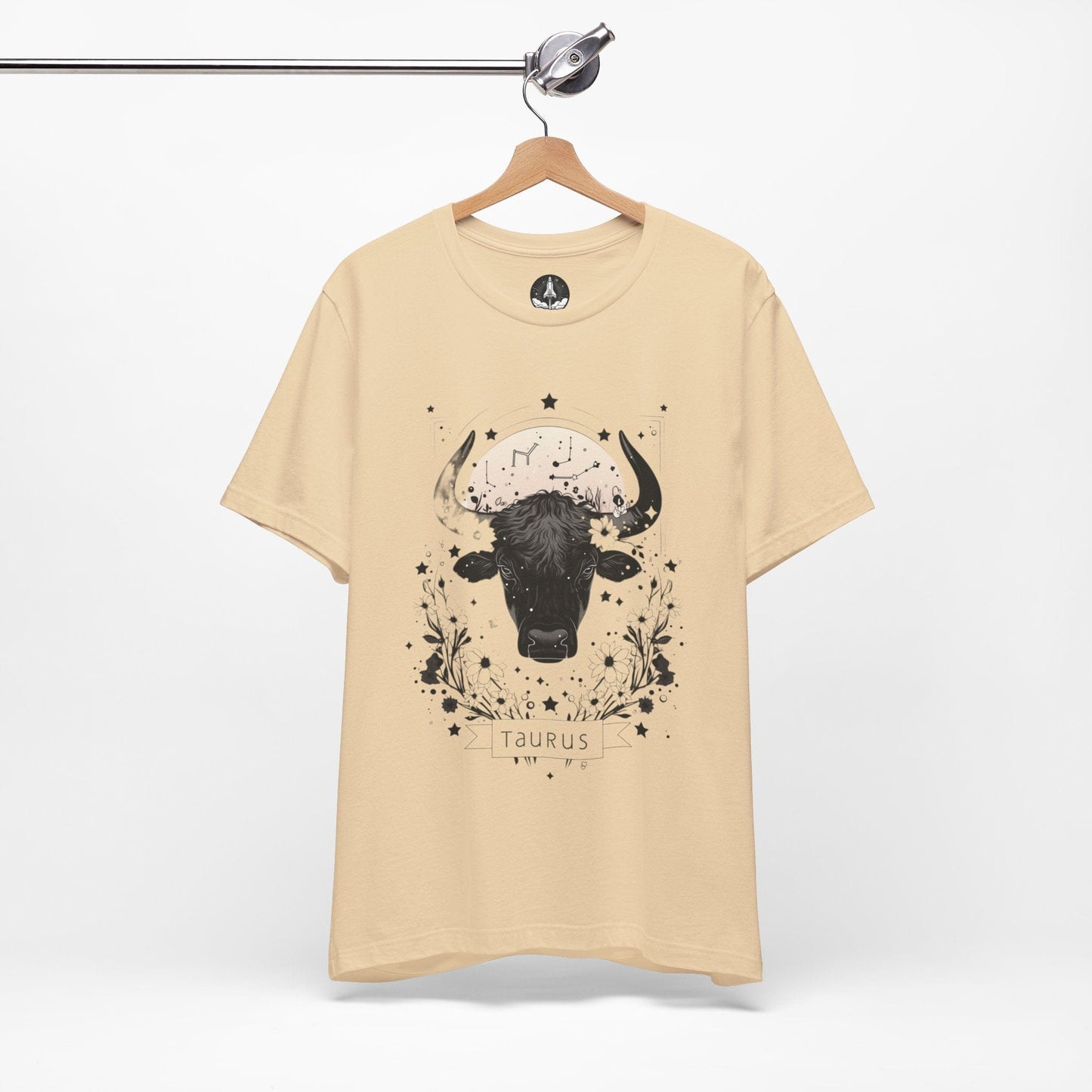 T-Shirt Soft Cream / S Floral Strength: Taurus Tarot Card T-Shirt