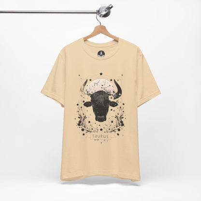 T-Shirt Soft Cream / S Floral Strength: Taurus Tarot Card T-Shirt