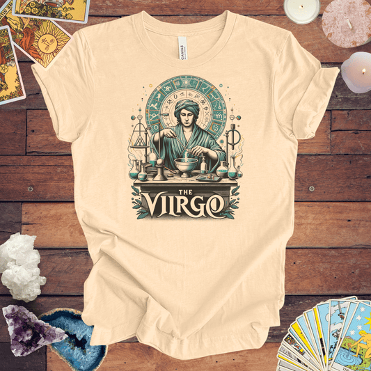 T-Shirt Soft Cream / S Guidance of the Maiden: Virgo Tarot Card T-Shirt