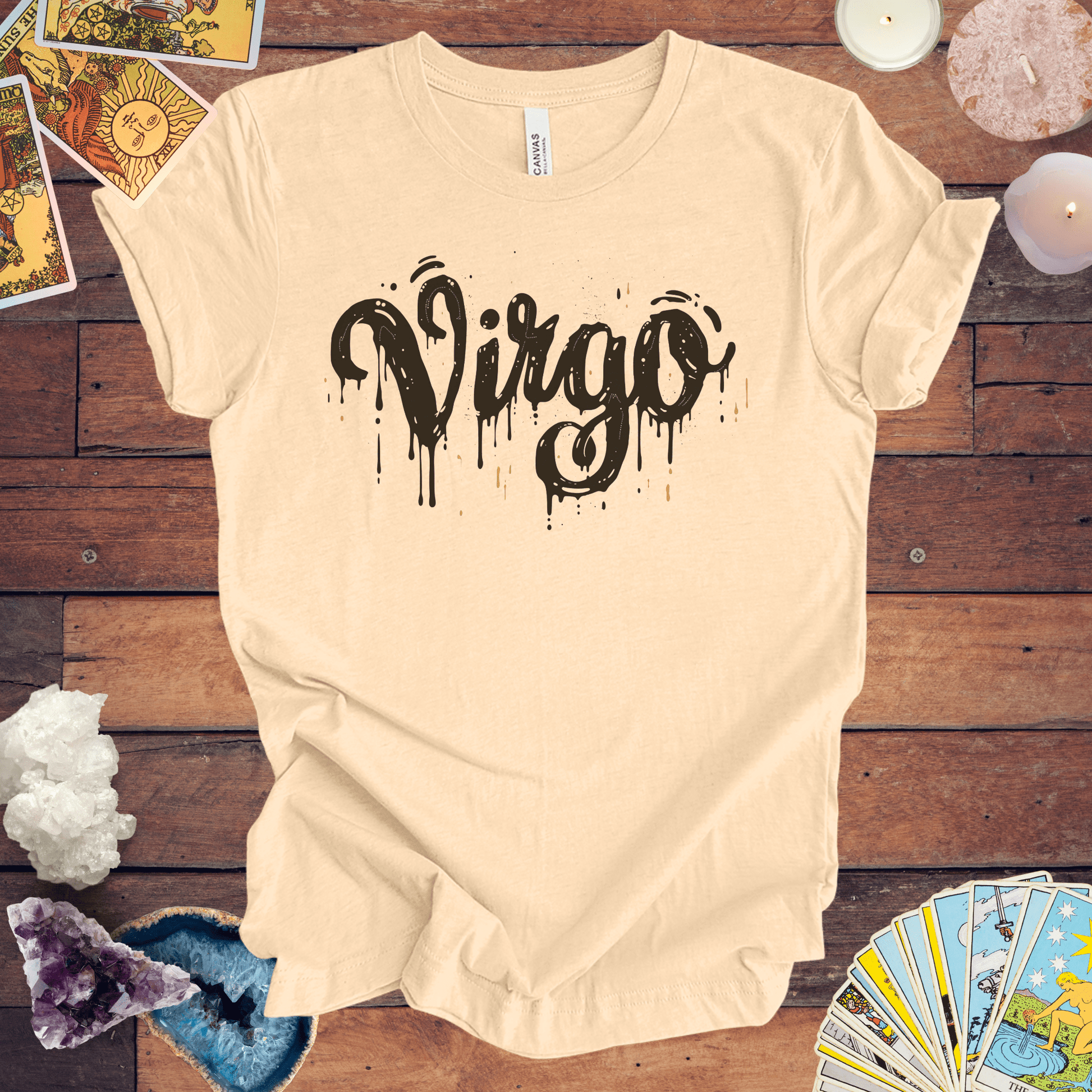 T-Shirt Soft Cream / S Inkwell Virtue Virgo TShirt: Melding Precision with Art