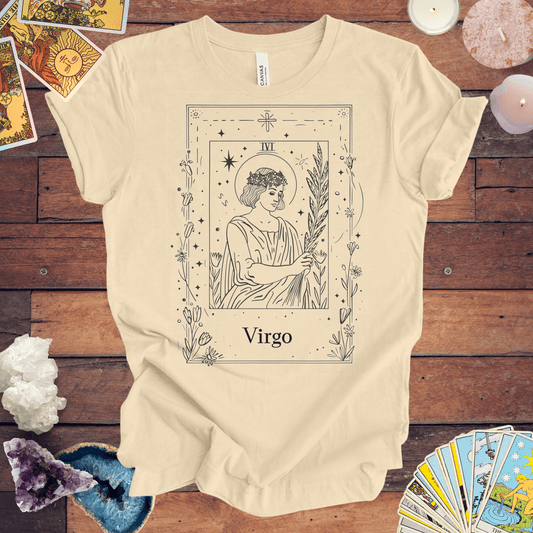 T-Shirt Soft Cream / S Maiden's Blossom: Virgo Tarot Card T-Shirt