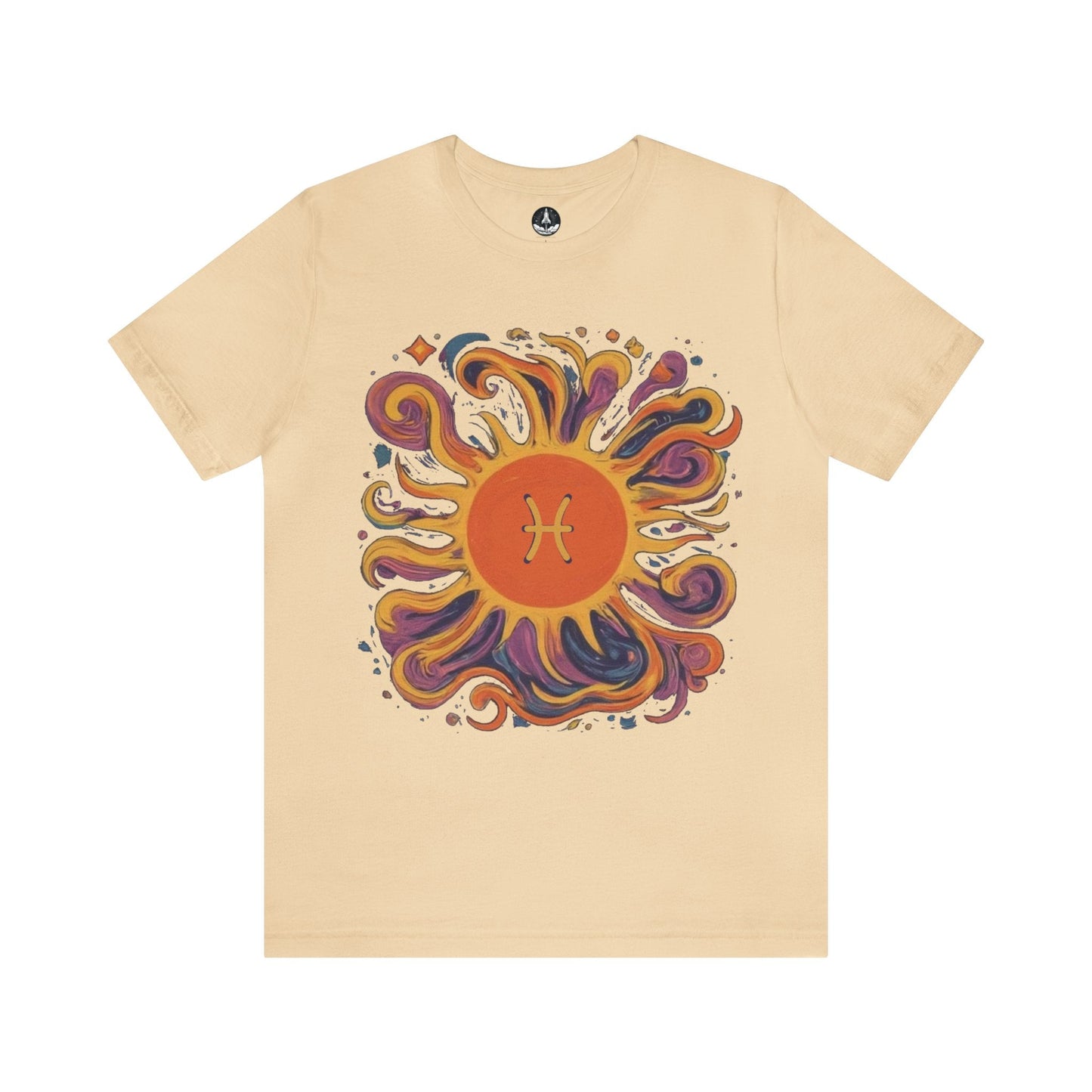 T-Shirt Soft Cream / S Pisces Sun Sign Soft T-Shirt: Flow with the Cosmic Current