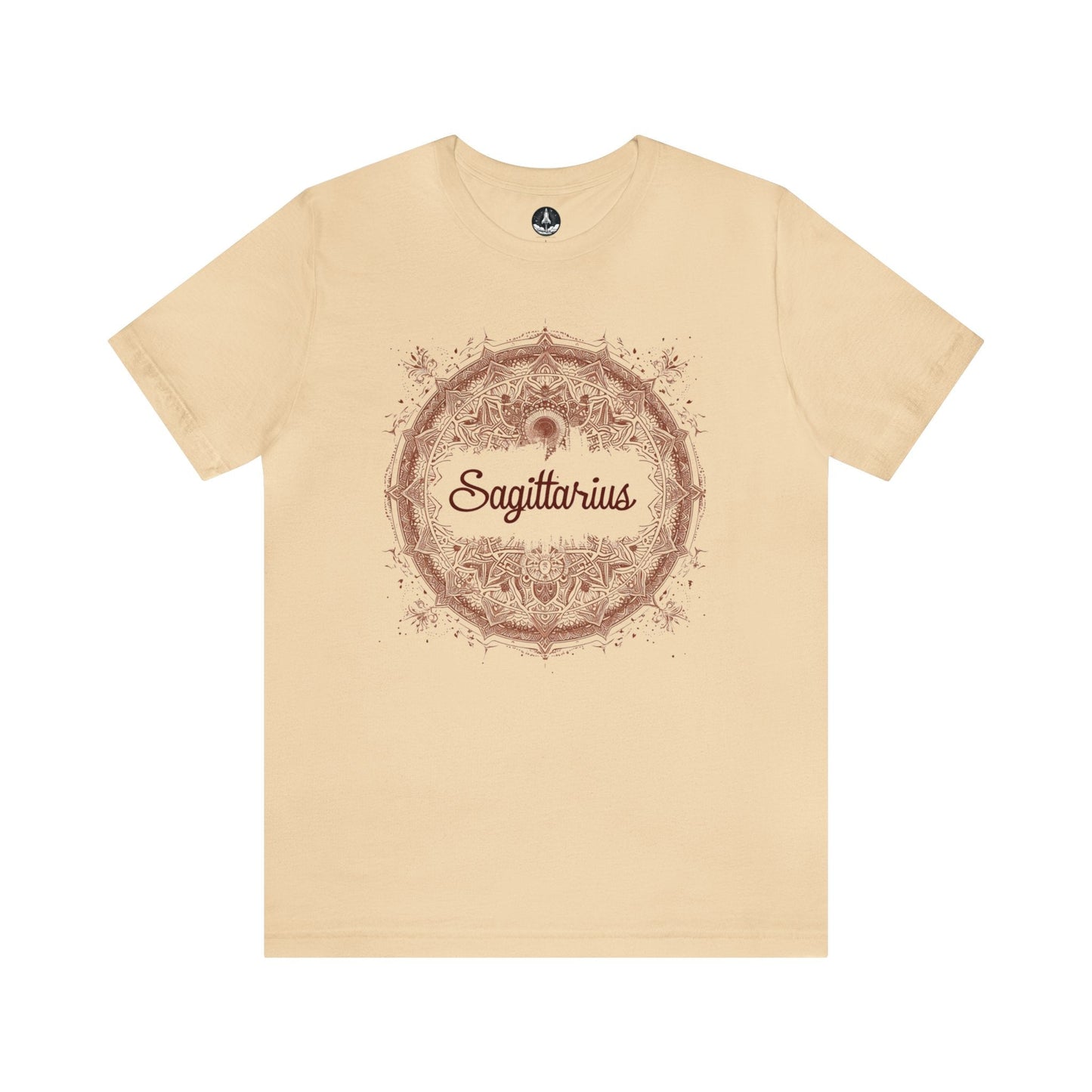 T-Shirt Soft Cream / S Sagittarius Mandala Archer T-Shirt: Aim High with Artistic Precision