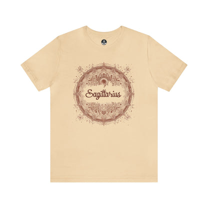 T-Shirt Soft Cream / S Sagittarius Mandala Archer T-Shirt: Aim High with Artistic Precision