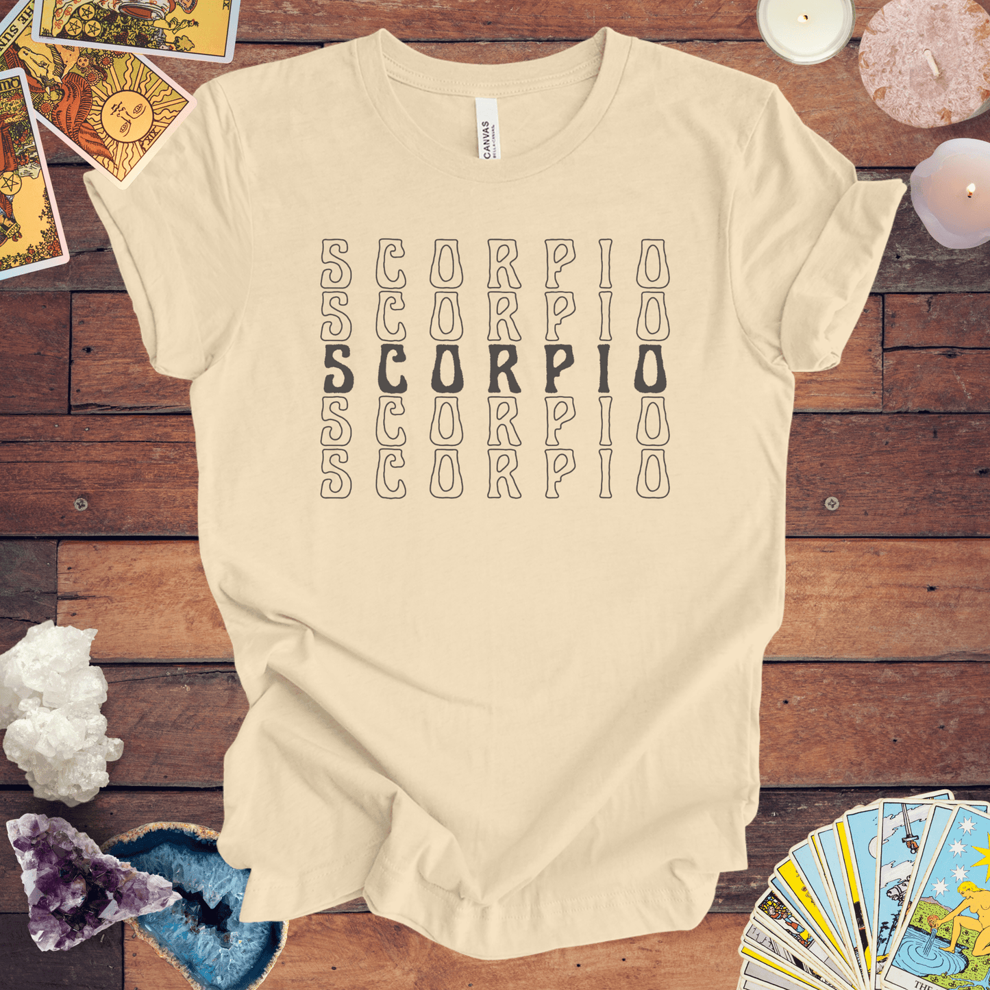 T-Shirt Soft Cream / S Scorpio Repetition - Minimalist Zodiac T-Shirt