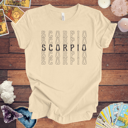 T-Shirt Soft Cream / S Scorpio Repetition - Minimalist Zodiac T-Shirt