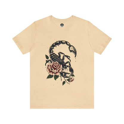 T-Shirt Soft Cream / S Scorpio's Essence TShirt: Mystical Scorpion Art on Soft Cotton