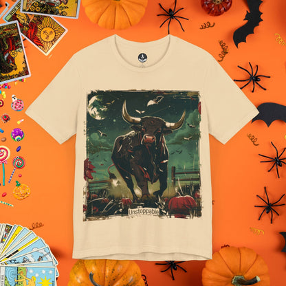 T-Shirt Soft Cream / S Taurus Halloween Tarot Card T-Shirt - Halloween Limited Edition