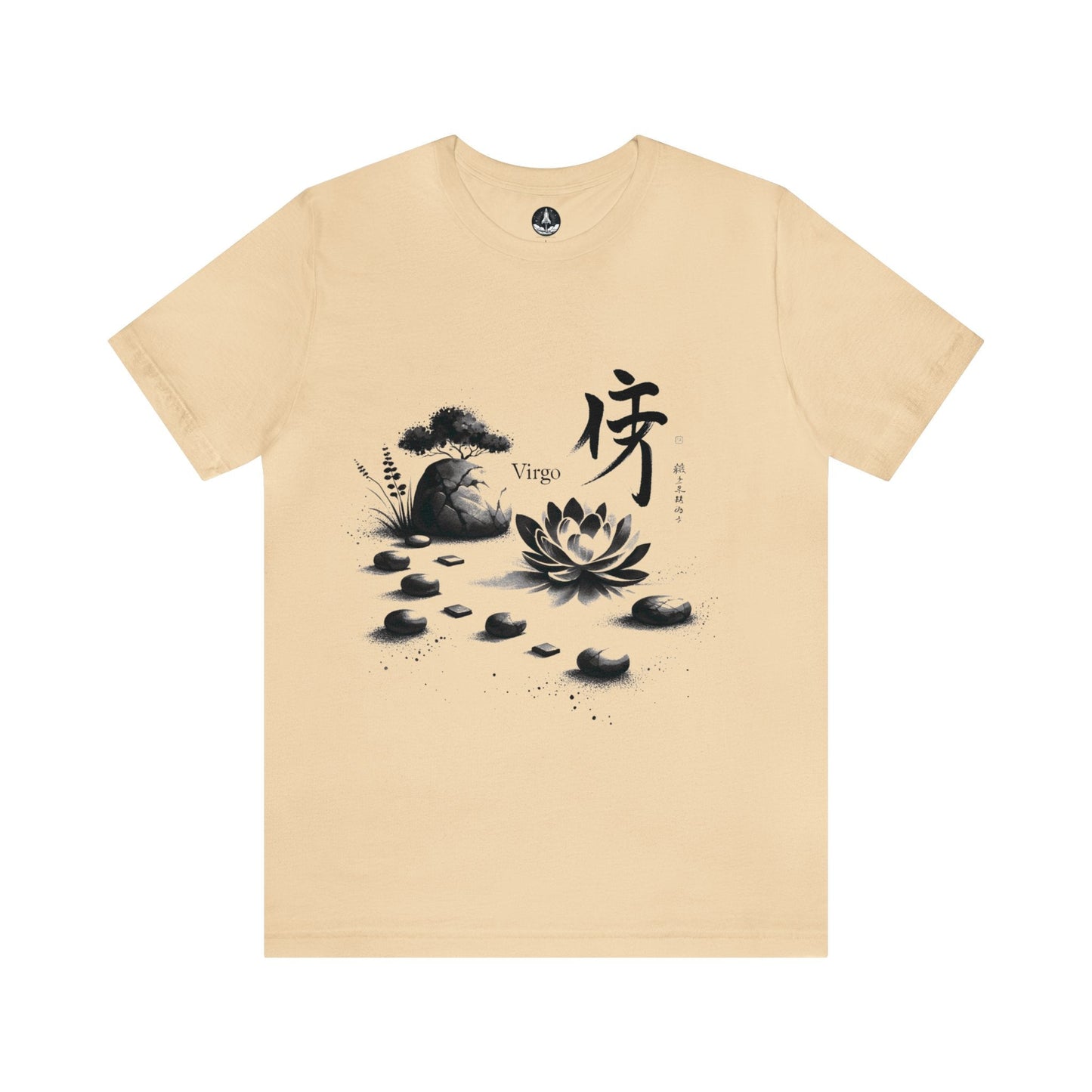 T-Shirt Soft Cream / S Zen Garden Path: Sumi-e Ink Wash Design Virgo T-Shirt