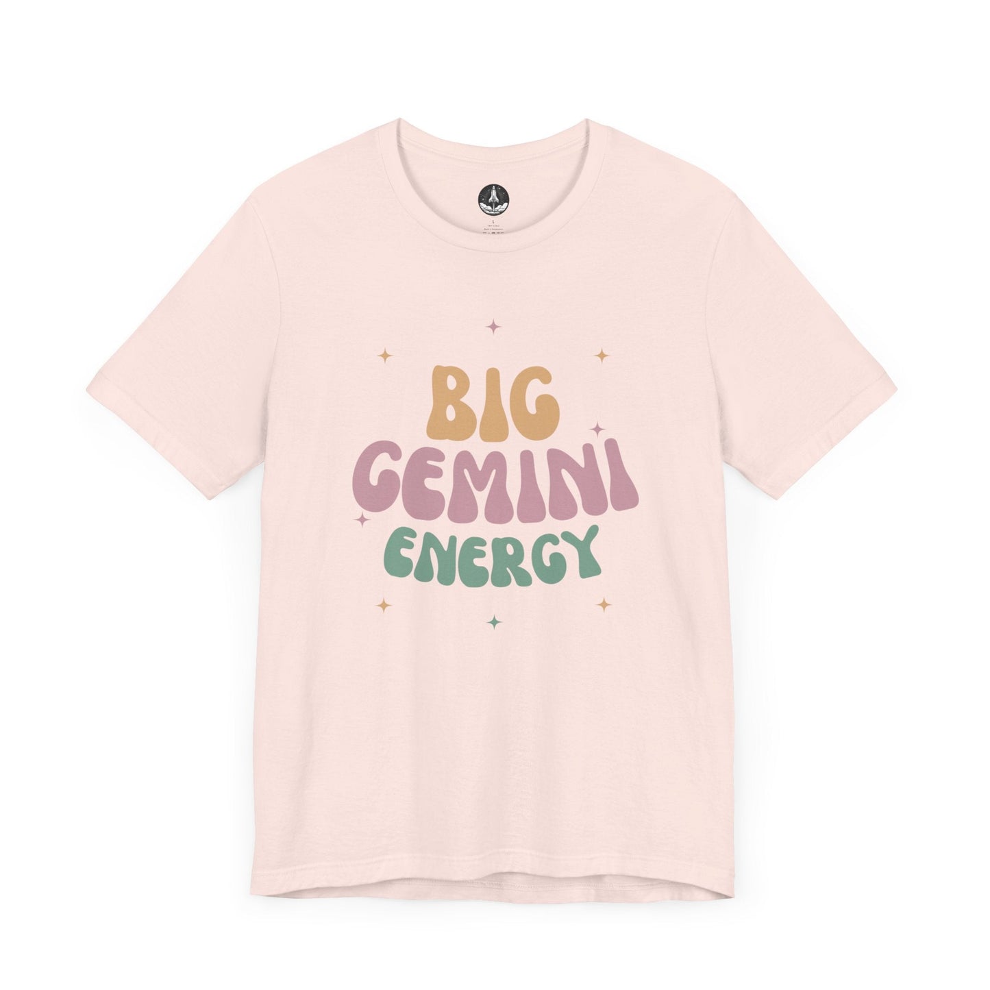 T-Shirt Soft Pink / S Big Gemini Energy T-Shirt: Vibrant Zodiac Apparel for Astrology Lovers