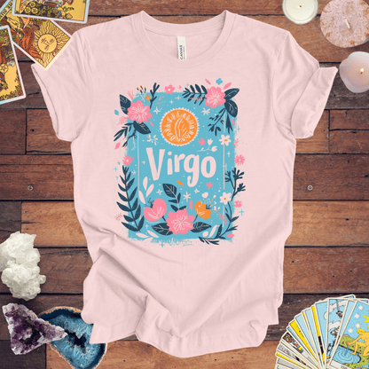 T-Shirt Soft Pink / S Botanic Maiden Virgo TShirt: Earthy Elegance