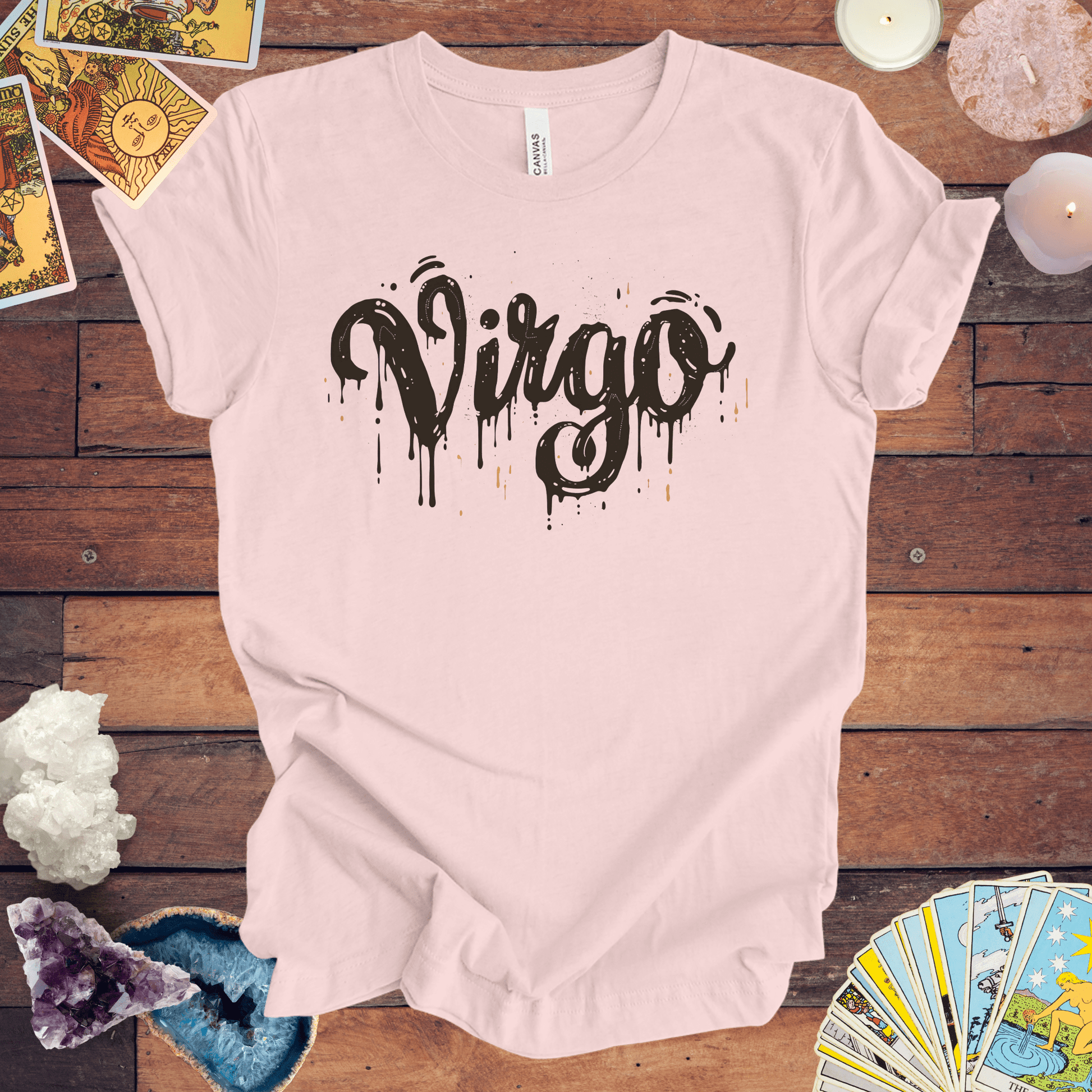 T-Shirt Soft Pink / S Inkwell Virtue Virgo TShirt: Melding Precision with Art