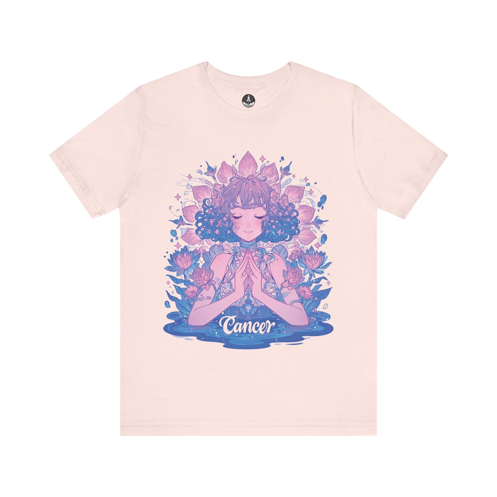 T-Shirt Soft Pink / S Lunar Bloom Cancer TShirt: Serenity in the Stars