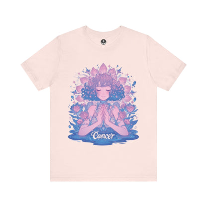 T-Shirt Soft Pink / S Lunar Bloom Cancer TShirt: Serenity in the Stars