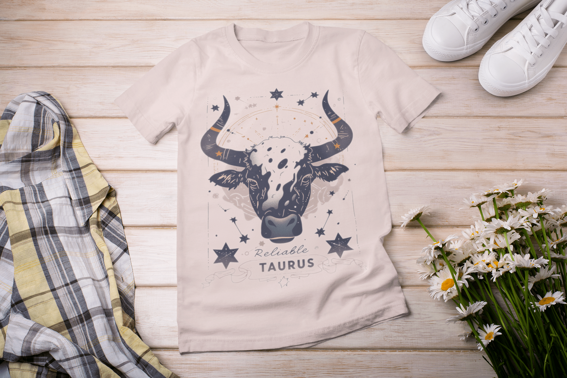 T-Shirt Soft Pink / S Reliable: Taurus Tarot Card T-Shirt