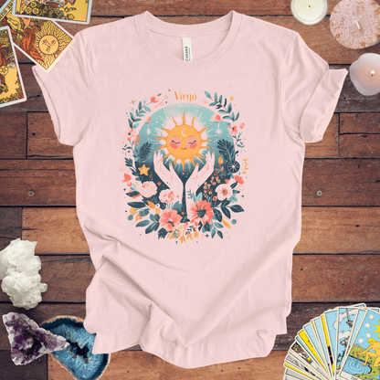 T-Shirt Soft Pink / S Sunlit Maiden Virgo TShirt: Blossoming with Detail