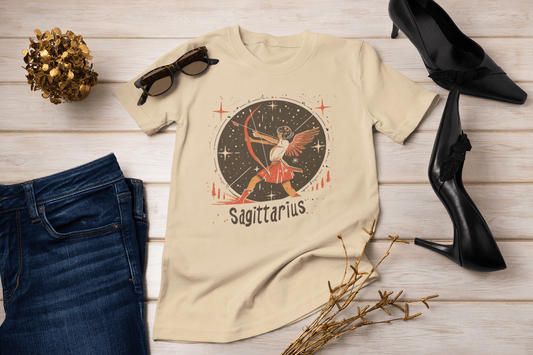 T-Shirt Stellar Archer Sagittarius TShirt: Aim High, Dream Big