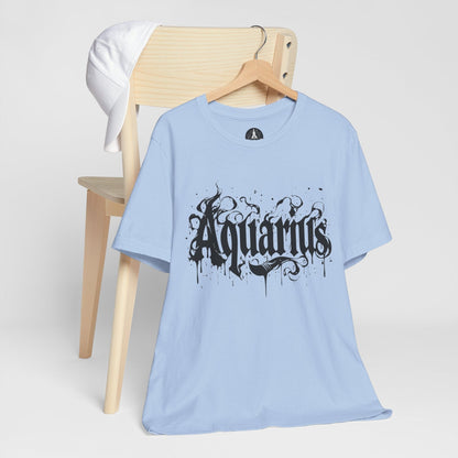 T-Shirt Stellar Flow Aquarius TShirt: Embrace the Cosmic Wave